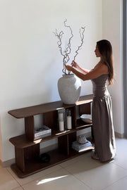Lunova Dark Wooden Display Shelf