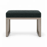 Lupendri Pedicure Footrest with dark green fabric upholstery and square-profile metal supports, shown against white.
