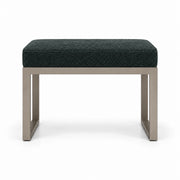 Lupendri Pedicure Footrest with dark green fabric upholstery and square-profile metal supports, shown against white.