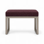 Lupendri Pedicure Footrest: deep plum brown fabric cushioning, square-profile metal supports and open sled-style legs.