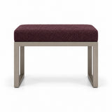 Lupendri Pedicure Footrest: deep plum brown fabric cushioning, square-profile metal supports and open sled-style legs.
