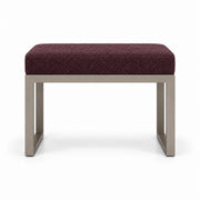 Lupendri Pedicure Footrest: deep plum brown fabric cushioning, square-profile metal supports and open sled-style legs.
