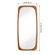 Monarch Arch Full-Length Wood Frame Floor Mirror size guide lists 80 cm wide and 200 cm high to help plan fit in the bedroom.