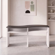 Silomy Black & White Curved Manicure Table