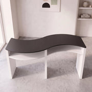 Silomy Black & White Curved Manicure Table