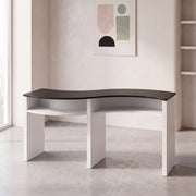 Silomy Black & White Curved Manicure Table