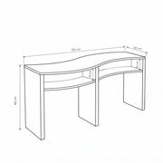 Silomy Black & White Curved Manicure Table