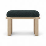 Vendisora Pedicure Footrest showing a dark green fabric cushion and layered wooden supports against a white background.