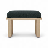 Vendisora Pedicure Footrest showing a dark green fabric cushion and layered wooden supports against a white background.