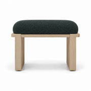 Vendisora Pedicure Footrest showing a dark green fabric cushion and layered wooden supports against a white background.