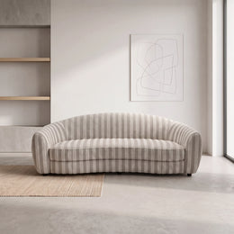 Zigzaro Beige Striped 3-Seater Sofa