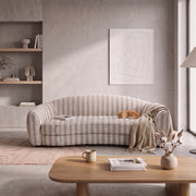 Zigzaro Beige Striped 3-Seater Sofa