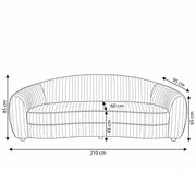 Zigzaro Beige Striped 3-Seater Sofa
