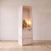 Aaradhya Premium White Pooja Mandir with Storage