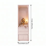 Aaradhya Premium White Pooja Mandir with Storage