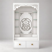 Aarohi Premium Finish Pooja Mandir with Ganesha Panel