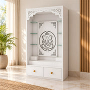 Aarohi Premium Finish Pooja Mandir with Ganesha Panel