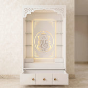 Aarohi Premium Finish Pooja Mandir with Ganesha Panel