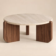 Ablora Travertine Round Coffee Table