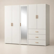 Acelora 5 Door Wooden Wardrobe with Drawers