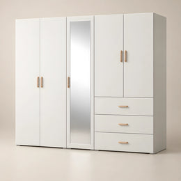 Acelora 5 Door Wooden Wardrobe with Drawers