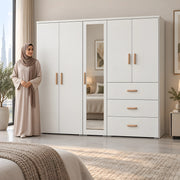Acelora 5 Door Wooden Wardrobe with Drawers