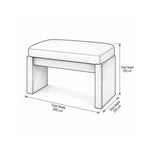 Addelino Wooden Frame Pedicure Footrest dimension guide with panel-style end supports and labels of 60 × 20 × 45 cm.
