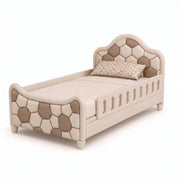 Aexago Brown Kids Toddler Bed with Safety Rails