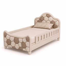 Aexago Brown Kids Toddler Bed with Safety Rails