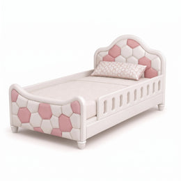 Aexago Pink Kids Toddler Bed with Safety Rails