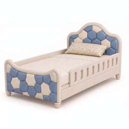 Aexago Blue Kids Toddler Bed with Safety Rails