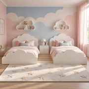 Aiylopy White  Kids Twin Bed with Nightstand