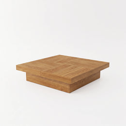 Alternate view of Allurina Modern Wooden Coffee Table, showing spacious square tabletop for a modern living room interior.