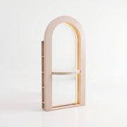 Almenro Beige LED Salon Mirror Station