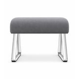 Anoltina Pedicure Footrest: a deep grey cushion, angled sled supports and polished metal legs against a white backdrop.