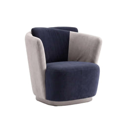 Alternate view of Antalio Navy Blue & Cream Modern Pedicure Chair, showing padded seat for room layout and styling ideas.