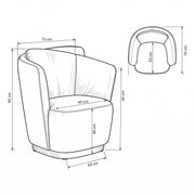 Antalio Navy Blue & Cream Modern Pedicure Chair