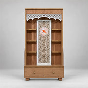 Anvaya Premium Wooden Finish Pooja Mandir with Om Panel