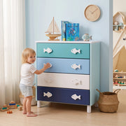 Aquish Kids Chest of Drawers with Fish-Shaped Handles