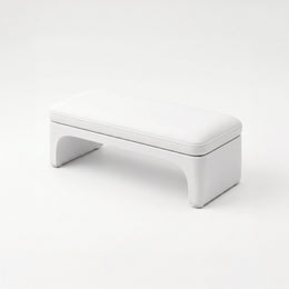 Alternate view of Arkina White Manicure Hand Rest, showing soft padded top and ergonomic support for a modern salon interior.