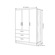 Armelova 3 Door Wooden Wardrobe
