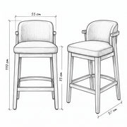 Arrosity Upholstered Wooden Bar Stool