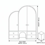 Ashlia Kids Wardrobe with Arched Door