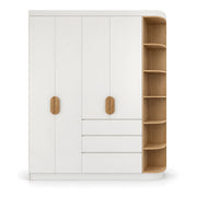 Atmolina 4 Door Wooden Wardrobe with Open Shelves