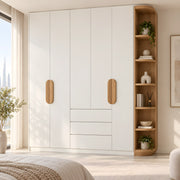 Atmolina 4 Door Wooden Wardrobe with Open Shelves