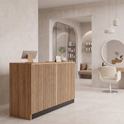 Avniara Fluted Walnut Salon Reception Desk