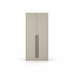 Balomora 2 Door Wooden Wardrobe combines two plain beige doors with a narrow rectangular frame against a white backdrop.