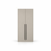Balomora 2 Door Wooden Wardrobe combines two plain beige doors with a narrow rectangular frame against a white backdrop.