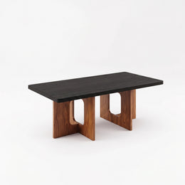 Alternate view of Basinova Modern Wooden Coffee Table, showing rectangular tabletop for a modern living room interior.