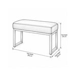 Bencivola Pedicure Footrest: 60 cm wide and 45 cm high, with rectangular end supports outlined in the size diagram.